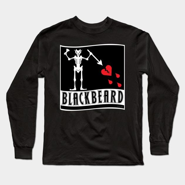 Blackbeard Long Sleeve T-Shirt by PrettyGhoul